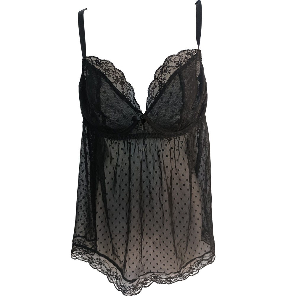 Victoria secret adore me grunge‎ witchy black sheer dark romantic fairy lace 1X